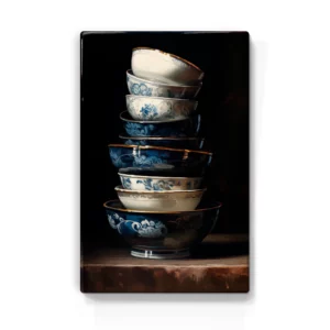 Laqueprint Kommen Delfts blauw 1